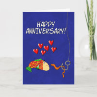 Peixe e Isca de Feliz Aniversário Divertido