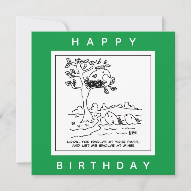 Cartão Peixe está numa caricatura de árvore (Frente)