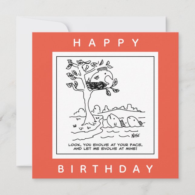 Cartão Peixe está numa caricatura de árvore (Frente)