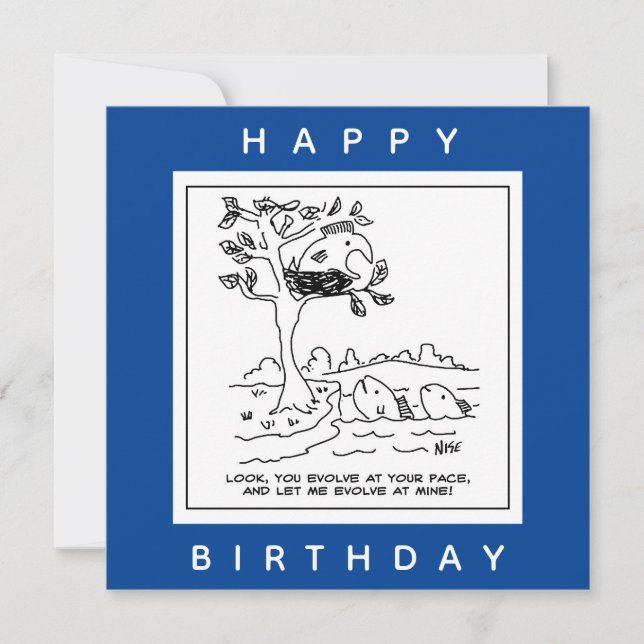 Cartão Peixe está numa caricatura de árvore (Frente)