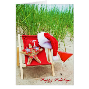 Cartão Peixe-estrela de Natal com bebida