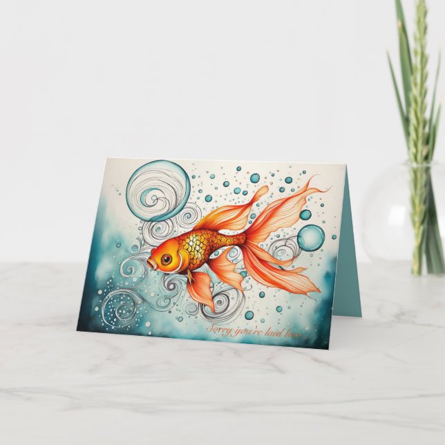 Cartão Peixe Goldfish Fica Bem (Frente)