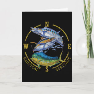 Cartão Peixe Mahi Mahi Atum Kingfish Patrimônio Náutico F