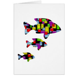 Cartão peixe mosaico