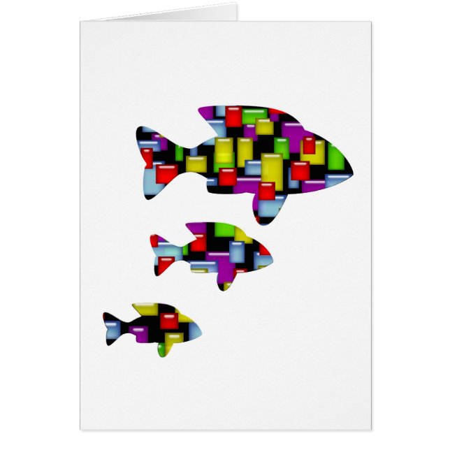 Cartão peixe mosaico (Frente)