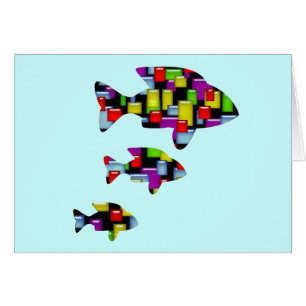 Cartão peixe mosaico