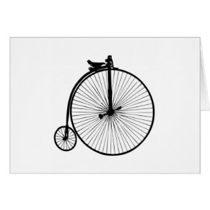 Cartão Peixe preto pedrado bicicleta vintage