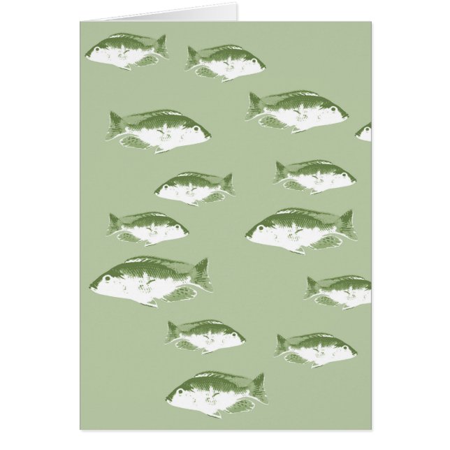 Cartão Peixe verde-azeitona (Frente)
