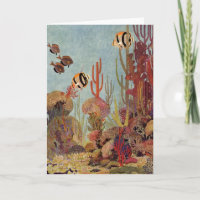 Peixes Angélicos em Coral, Peixes Tropicais Vintag