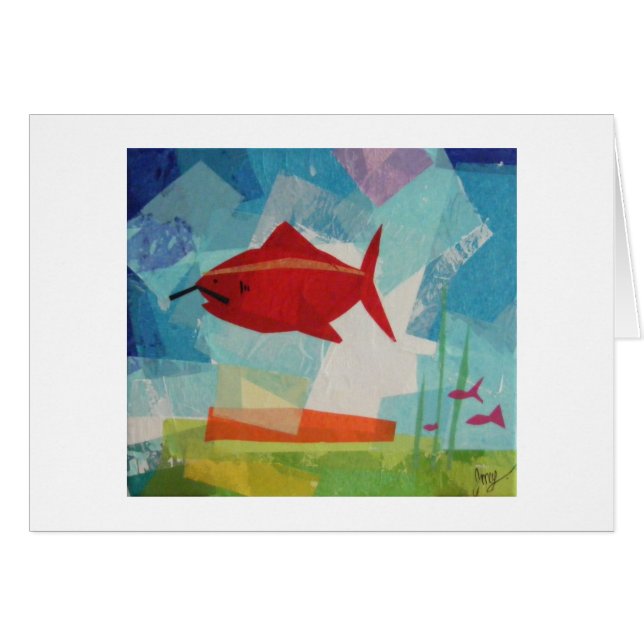 Cartão Peixes com um bigode (Frente Horizontal)