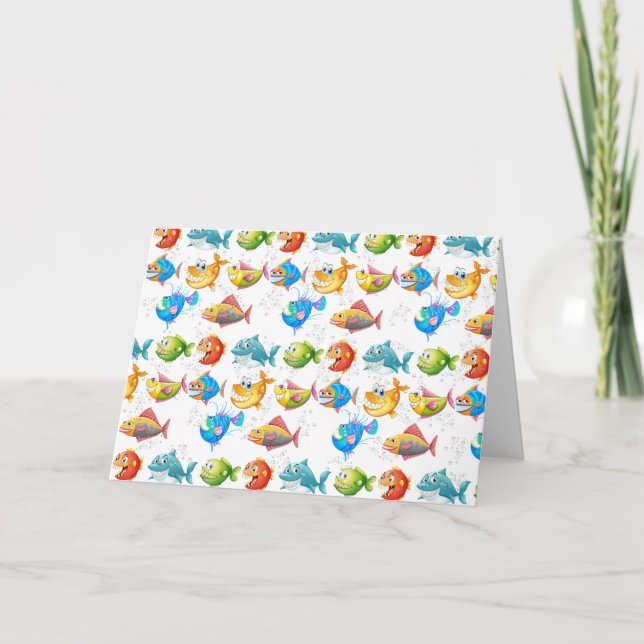 Cartão Peixes De Aniversário Em Bolhas (Frente)