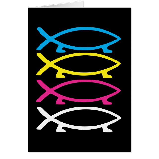 Cartão peixes de darwin do cmyk (Frente)