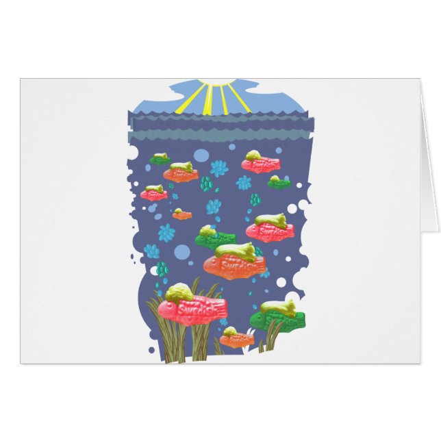 Cartão Peixes doces e parvos (Frente Horizontal)