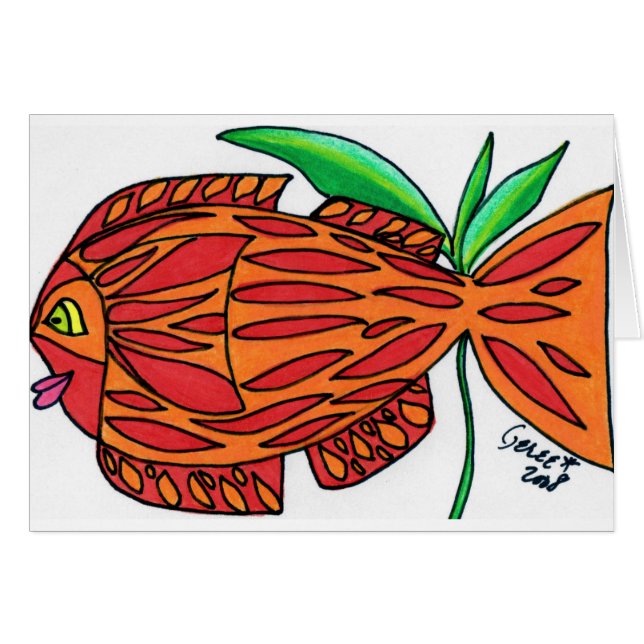 Cartão Peixes dourados (Frente Horizontal)