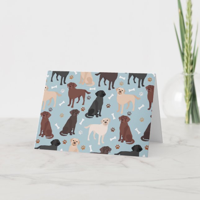 Cartão Peixes e Ossos do Labrador Retriever (Frente)