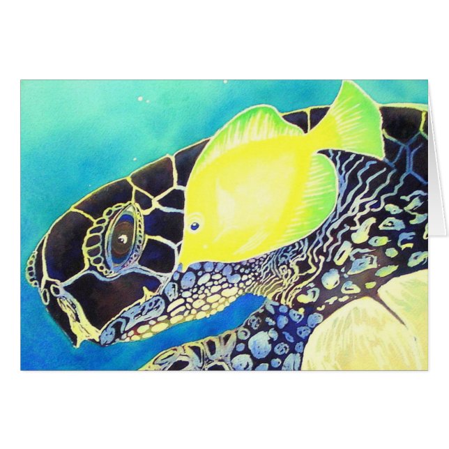 Cartão Peixes e tartaruga (Frente Horizontal)