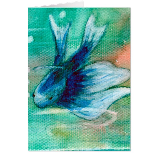 Cartão Peixes manchados de tinta azuis de Betta (Frente)