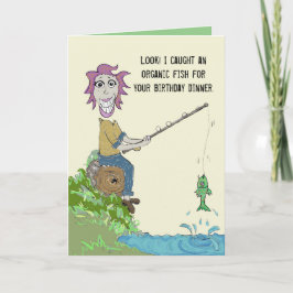 Cartão Peixes Orgânicos Jantam Aniversário