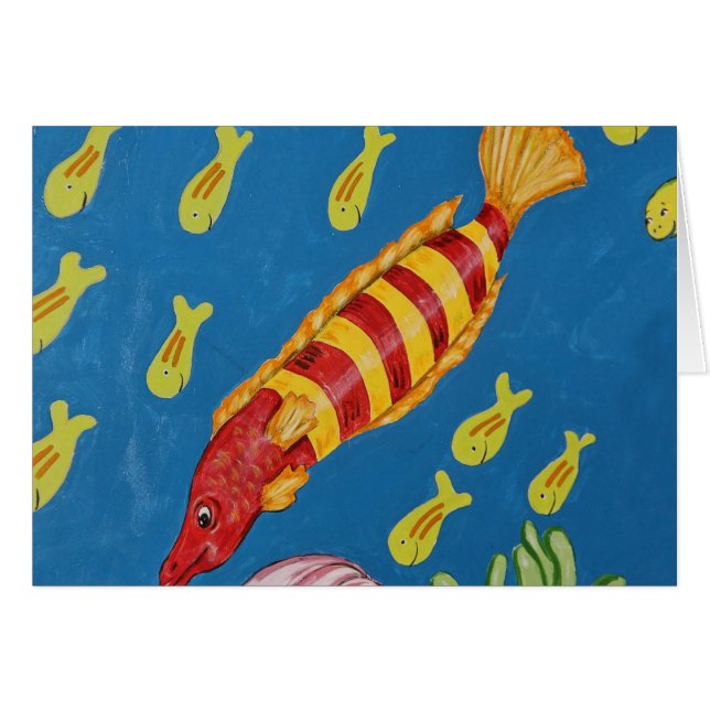 Cartão Peixes tropicais vermelhos & amarelos (Frente horizontal)