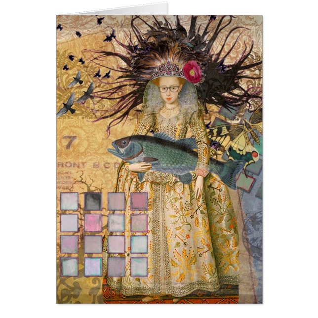 Cartão Peixes Vintage Clássica Gótica (Frente)