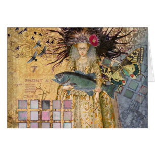 Cartão Peixes Vintage Clássica Gótica