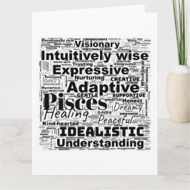 Cartão Peixes Word Cloud Zodiac Inspiração