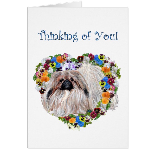 Cartão Pekingês em Pânico (Frente)