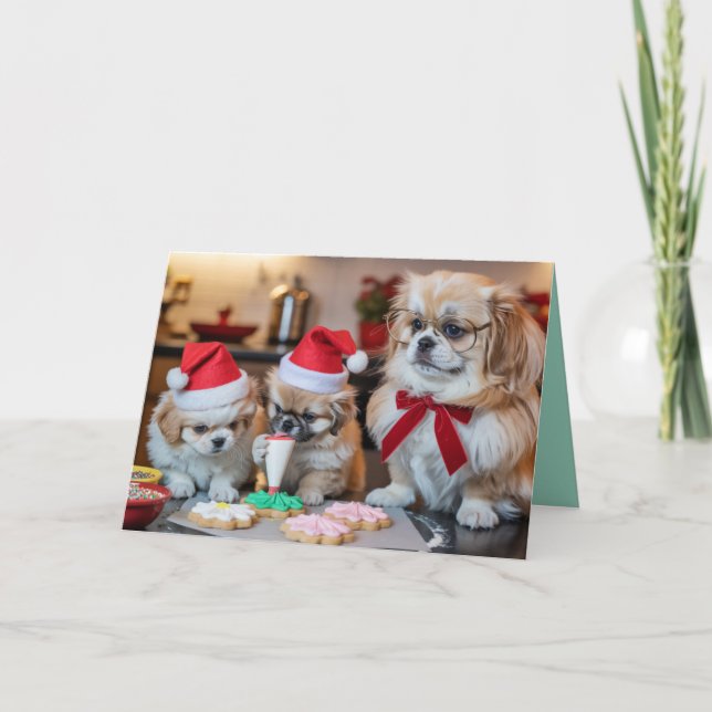 Cartão Pekingese Christmas Cookie Card (Frente)