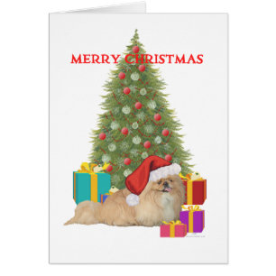 Cartão Pekingese Feliz Natal