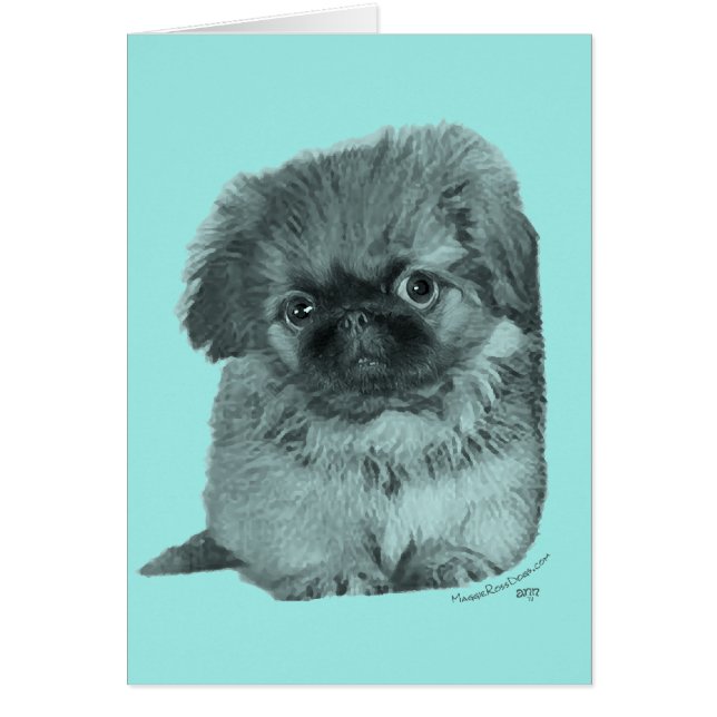 Cartão Pekingese Puppy (Frente)