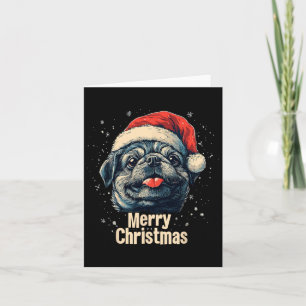Cartão Pekingese Santa Hat Feliz Natal Cachorro de Natal
