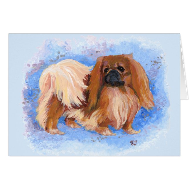 Cartão Pekingese True Blue (Frente Horizontal)