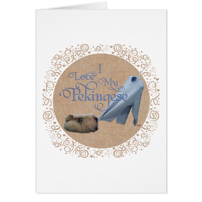 Cartão Pekingese Tug-O-War (Frente)