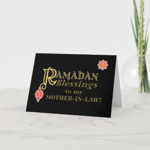 Cartão Pela Mãe em Direito, Bênçãos Ramadãs Douradas em P