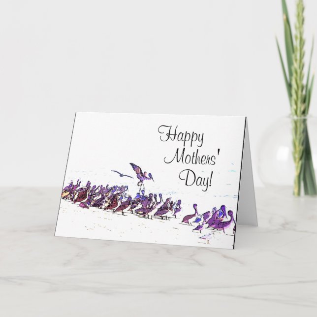 Cartão Pelican Beach Art Mothers' Day Card (Frente)