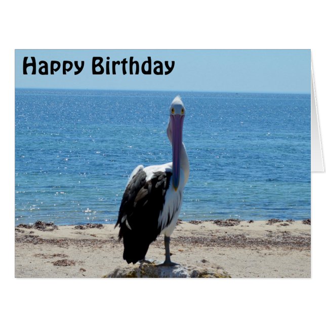 Cartão Pelican Stare Down, Jumbo Birthday Card (Frente horizontal)
