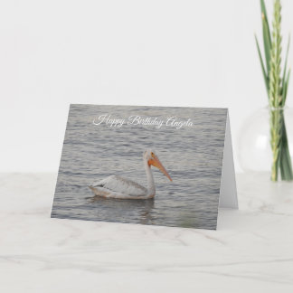 Cartão Pelicano americano no aniversário do rio Mississip