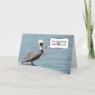 Cartão Pelicano no Cais de Aniversário de 45 Anos