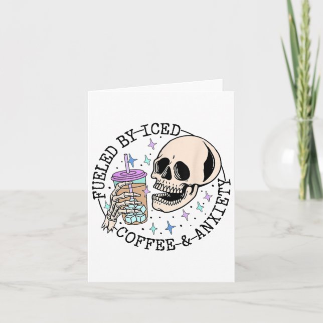 Cartão Pelo Café Forçado E Ansiedade Sensibilização Para  (Frente)