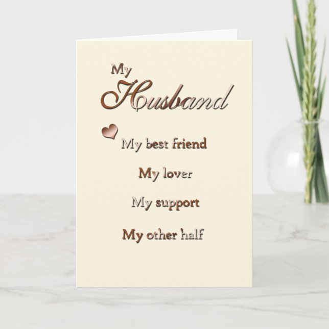 Cartão Pelo Meu Huband (aniversário) (Frente)