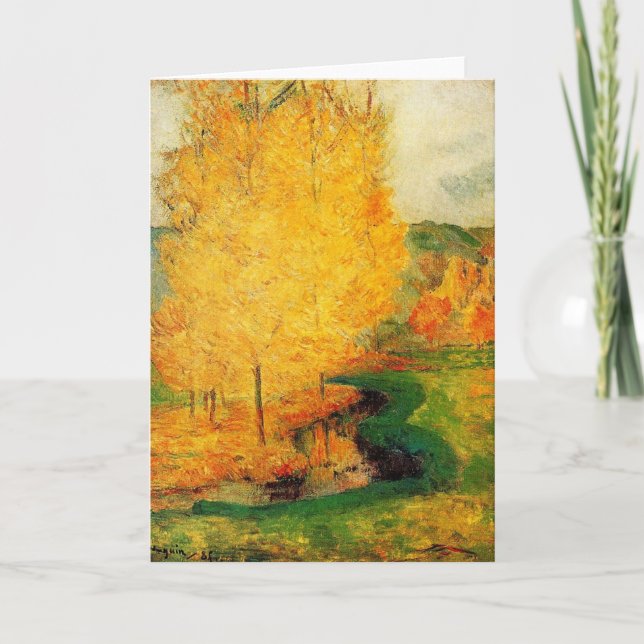 Cartão Pelo Stream, outono - Paul Gauguin - c1885 (Frente)