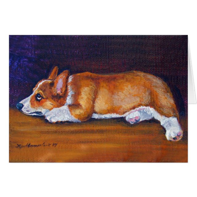 Cartão Pembroke Welsh Corgi (Frente Horizontal)