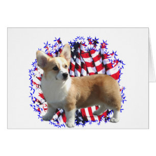 Cartão Pembroke Welsh Corgi Patriot
