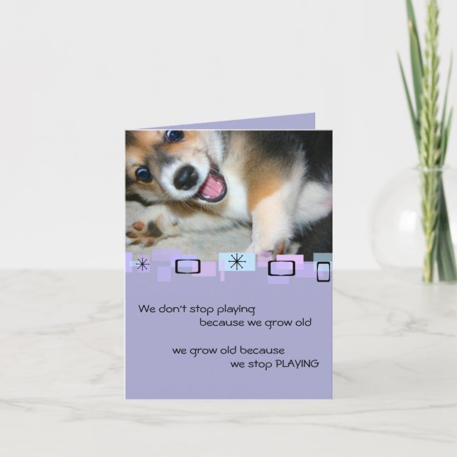 Cartão Pembroke Welsh Corgi Puppy Birthday Greeting Card (Frente)