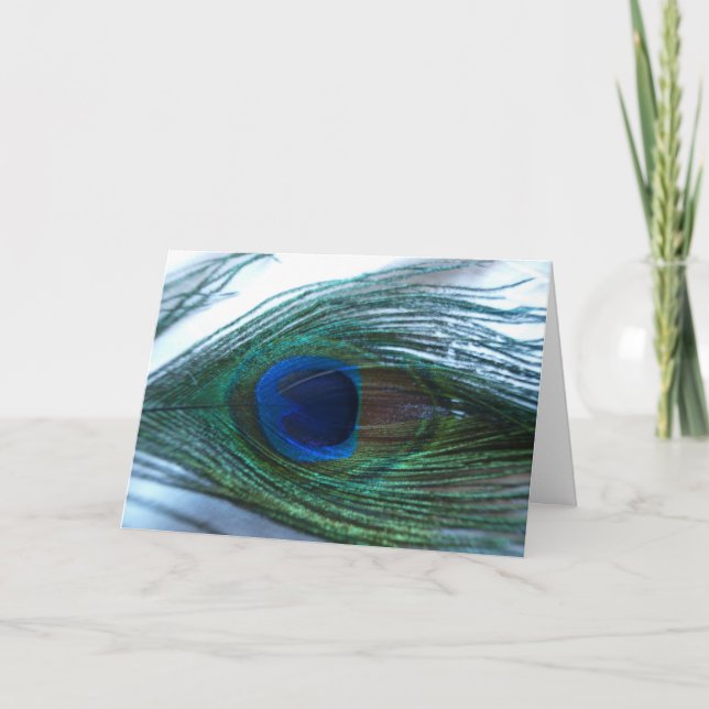 Cartão Pena de Peacock Elegante (Frente)