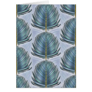 Cartão Pena de Peacock Estilizada - azul