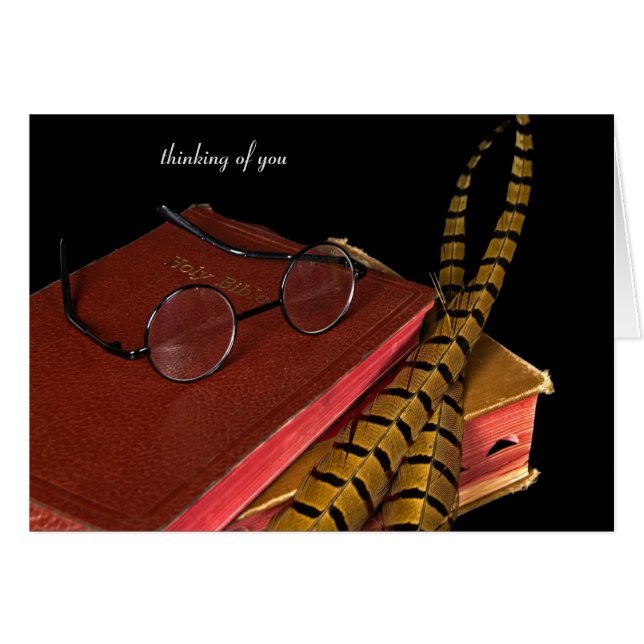 Cartão Penas de faisão na Bíblia (Frente Horizontal)