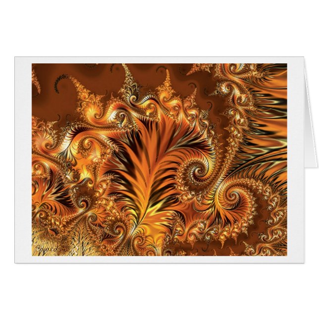 Cartão Penas douradas (Frente Horizontal)