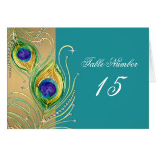 Cartão Penas Peacock Modern Faux Jewel Scroll Swirl
