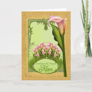Cartão Penblwydd Hapus Mam - Feliz Aniversário Mam Em Wel